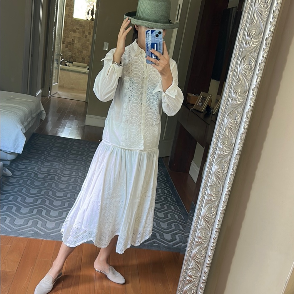 Lauren Ralph Lauren cream White Lace Dress set